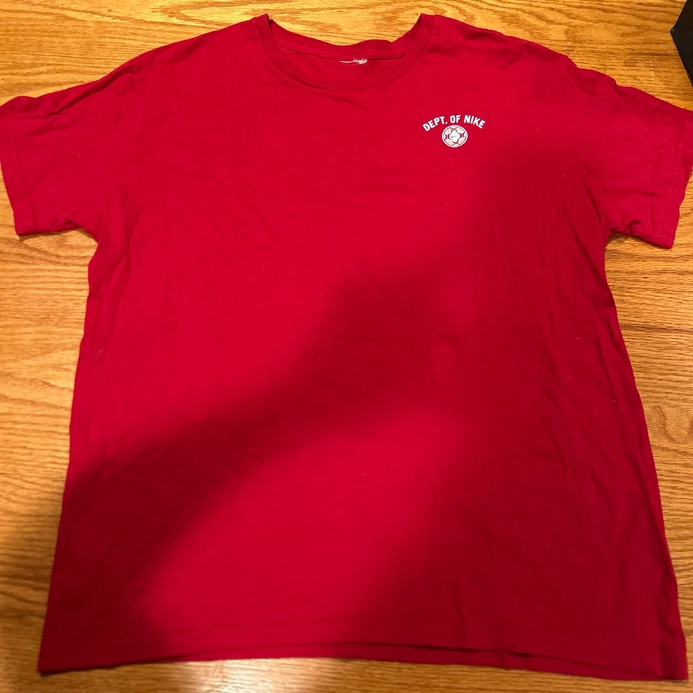 VINTAGE Nike “Dept. of Nike” Soccer Tee – Red – Men’s Large